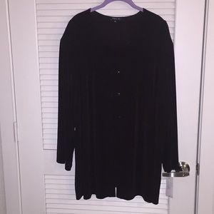 Vikki Vi 4x slinky knit cardigan in coffee